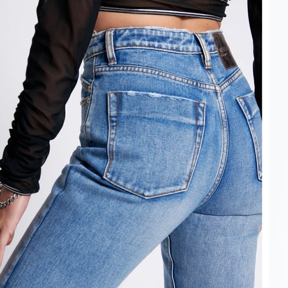 One-Teaspoon‎ Legends High Waist Mom Fit Denim Jeans - Berlin Blue 27 - Picture 3 of 11